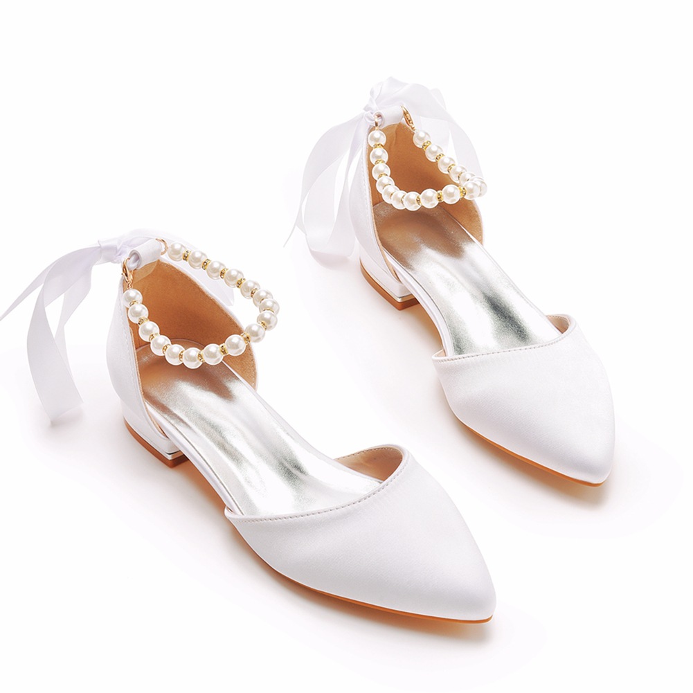 Wedding Shoes Bride Flat Heel  - Sandals review and price